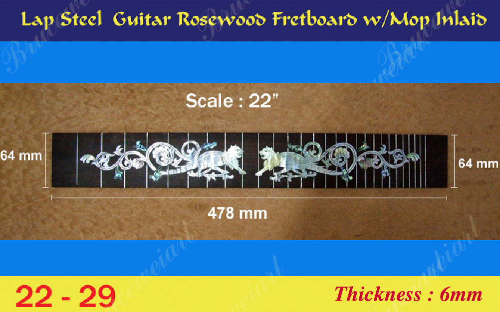 Bruce Wei, Lap Steel Fretboard w/MOP Inlay Scale 22" ( 29 )