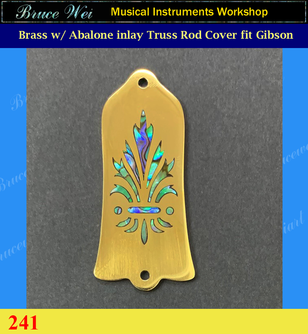 Bruce Wei, Brass Truss Rod Cover with Abalone Inlay (241)