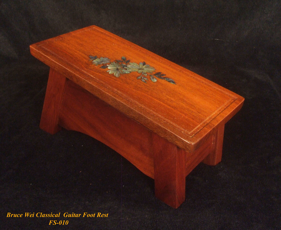 Solid Mahogany Guitar Foot Rest Foot Stand,Wood engraved (FS010)