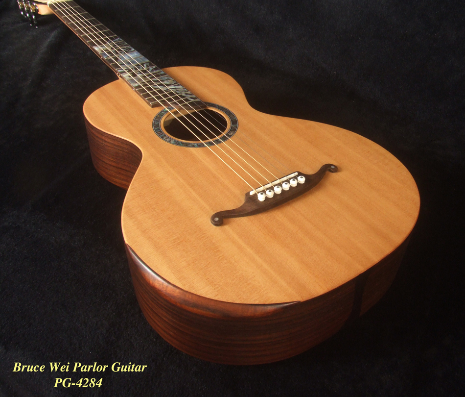 Bruce Wei Indian Rosewood Parlor Guitar, Bevelled Armrest PG4284