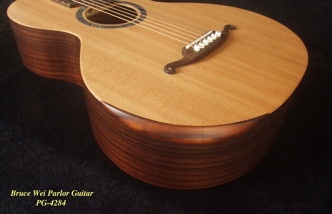 Bruce Wei Indian Rosewood Parlor Guitar, Bevelled Armrest PG4284