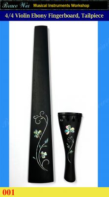 Bruce Wei, 4/4 Violin part - Ebony Fingerboard, Tailpiece with Floral MOP Inlay 001 