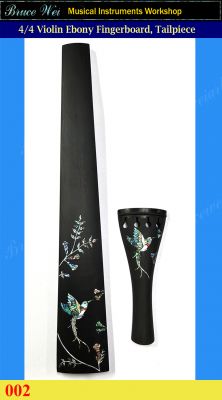 Bruce Wei, 4/4 Violin part - Ebony Fingerboard, Tailpiece with HummingBird Abalone, MOP Inlay 002