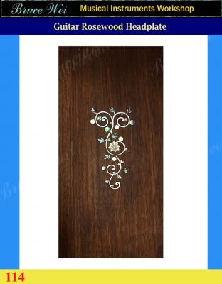 Bruce Wei, Guitar Part - Rosewood Headplate w/ Mop Art Inlay (114)