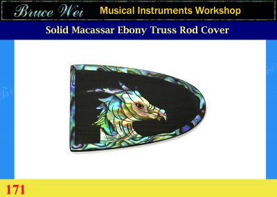 Bruce Wei, Macassar Ebony Truss Rod Cover w/ Abalone Inlay ( 171 )