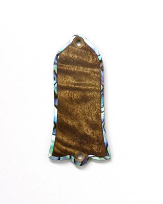 Bruce Wei, Burl Wood Truss Rod Cover, Abalone Inlay, Fit Gibson (262)