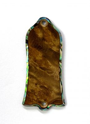 Bruce Wei, Burl Wood Truss Rod Cover, Abalone Inlay, Fit Gibson (264)