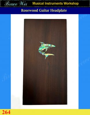 Bruce Wei, Guitar Part - Rosewood Headplate w/ Abalone Inlay (264)