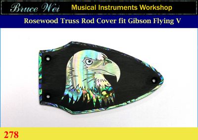 Bruce Wei, Solid Rosewood Truss Rod Cover fit Gibson Flying V, Eagle MOP Inlay ( 278 )