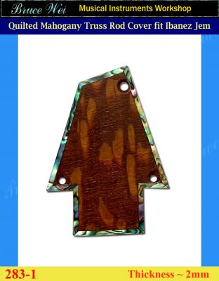Free Shipping Fit Ibanez Jem Quilted Mahogany Truss Rod Cover, Abalone inlay, Bruce Wei (283-1) 
