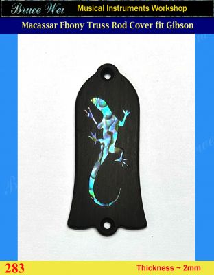 Free Shipping Guitar Macassar Ebony Truss Rod Cover, Abalone Inlay, Bruce Wei (283)
