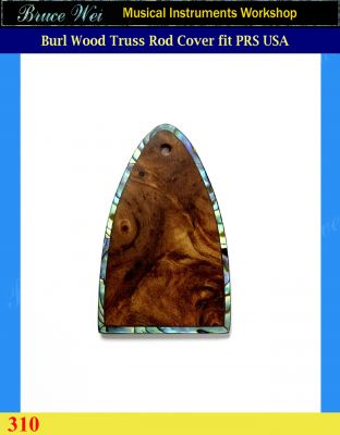 Free Shipping Fit PRS USA Burl Wood Truss Rod Cover, Abalone Inlay, Bruce Wei (310) 