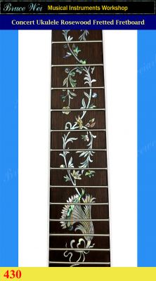 Bruce Wei, Concert Ukulele Fretted Fretboard w/MOP Art Inlay (430)