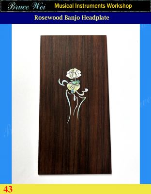 Banjo Rosewood Headplate, Mop & Abalone Inlay, Bruce Wei (43) 