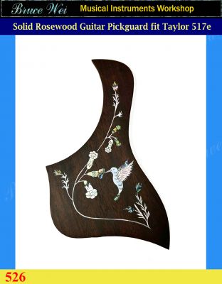 Bruce Wei, Guitar Part - Rosewood Pickguard Fit Taylor 517e, Mop Inlay ( 526 )
