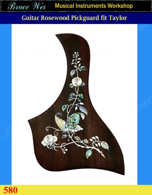 Bruce Wei, Guitar Part - Rosewood Pickguard Fit Taylor 517e, Mop Inlay (580)