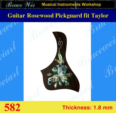 Bruce Wei, Guitar Part - Rosewood Pickguard Fit Taylor 517e, Mop Inlay ( 582 )