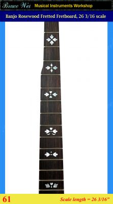 Banjo 5 String Rosewood Fretted Fretboard, Scale length 26 3/16