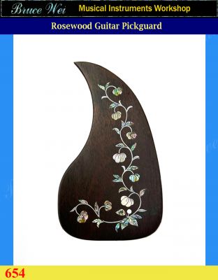 Guitar Rosewood Pickguard, Mop & Abalone Inlay, Bruce Wei ( 654 ) 