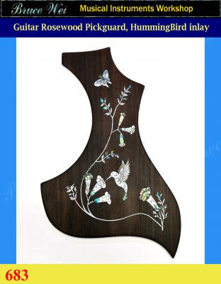 Bruce Wei, Guitar Part - Rosewood Pickguard W/ Mop Art Inlay ( 683 )