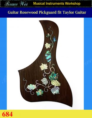 Bruce Wei, Guitar Part - Rosewood Pickguard Fit Taylor 517e, Mop Inlay ( 684 )