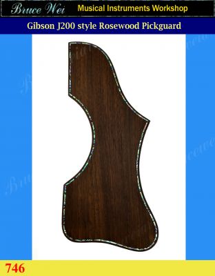 Bruce Wei, Guitar Part Rosewood Pickguard - Gibson J200 type , Abalone Inlay (746)