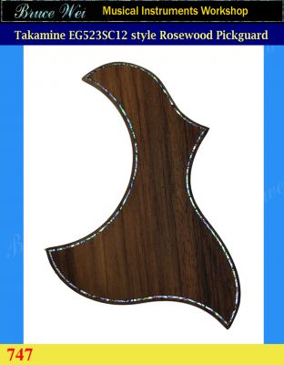 Bruce Wei, Guitar Part Rosewood Pickguard - Takamine EG523SC-12 type , Abalone Inlay (747) 