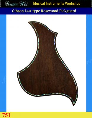 Bruce Wei, Guitar Part Rosewood Pickguard - Gibson L-4A Type , Abalone Inlay (751) 