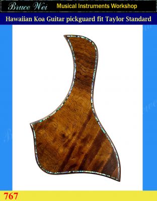 Bruce Wei, Guitar Part - Hawaiian Koa Pickguard Fit Taylor Standard, Abalone Inlay ( 767 ) 