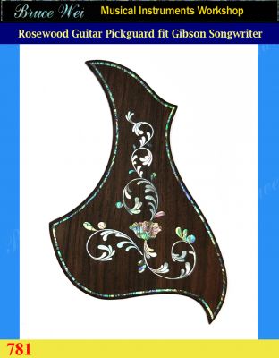 Bruce Wei, Handmade Guitar Part Rosewood Pickguard, Gibson Songwriter , Mop & Abalone Inlay (781) 