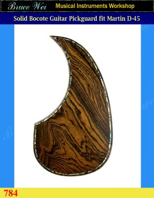 Fit Martin D-45 Solid Bocote Guitar Pickguard, Abalone Inlay, Bruce Wei (784)
