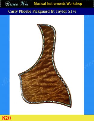 Fit Taylor 517e Guitar, Solid Curly Phoebe with Abalone Inlay, Bruce Wei (820) 