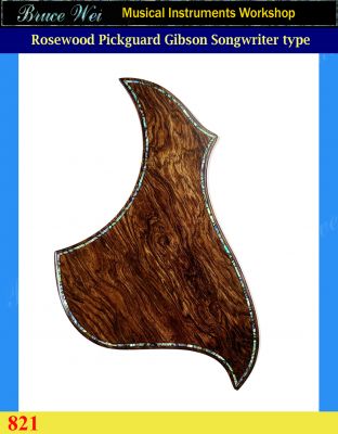 Gibson Songwriter Guitar Pickguard, Solid Rosewood with Abalone Inlay, Bruce Wei (821) 