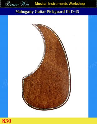 Fit Martin D-45 Solid Mahogany Guitar Pickguard, Abalone Inlay, Bruce Wei (830) 