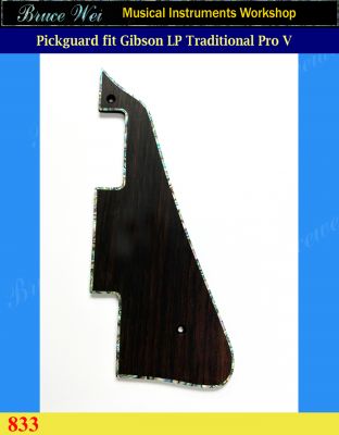 Fit Gibson Les Paul Traditional Pro V Guitar Macassar Ebony Pickguard, Abalone Bruce Wei (833) 
