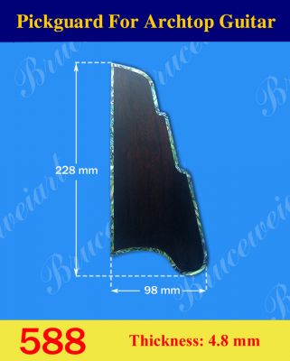 Bruce Wei, Macassar Ebony Archtop Guitar Pickguard w/ Abalone Inlay (588)