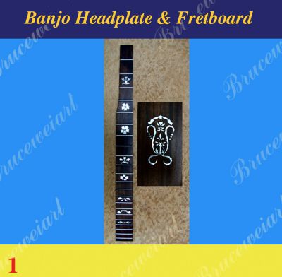 Bruce Wei, Banjo Headplate & Fretted Fretboard w/MOP Inlay (1)