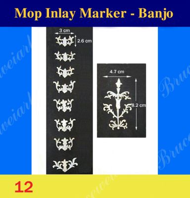 Bruce Wei, Banjo Inlay Material - DIY White Mop Inlay markers (12)