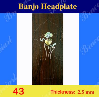 Bruce Wei, Banjo Part - Rosewood Headplate w/MOP Art Inlay (43)