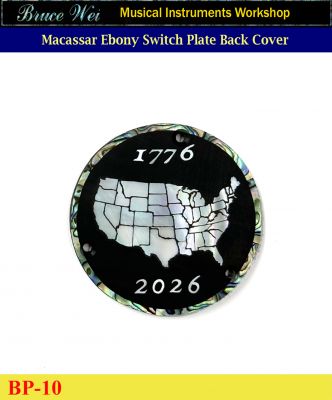 Free Shipping, Fit Les Paul Macassar Ebony Switch Plate Back Cover, 250th anniversary of the United States, Bruce Wei (BP-10) 