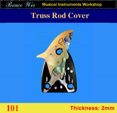 Bruce Wei, Macassar Ebony Truss Rod Cover w/MOP Inlay ( 101 )