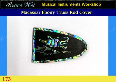 Bruce Wei, Macassar Ebony Truss Rod Cover w/ Abalone Inlay ( 173 )