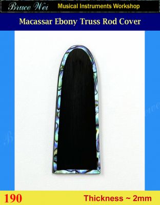 Free Shipping Guitar Macassar Ebony Truss Rod Cover, Abalone Inlay, Bruce Wei ( 190 ) 