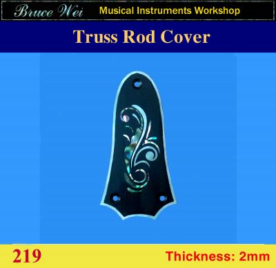 Bruce Wei, Ebony Truss Rod Cover w/MOP Inlay ( 219 )