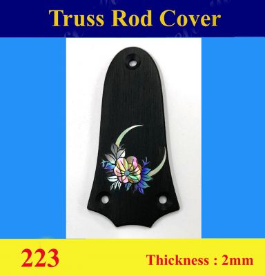 Free Shipping Fit TAYLOR 3 hole Macassar Ebony Truss Rod Cover, Flora Inlay, Bruce Wei (223)