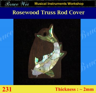 Bruce Wei, Rosewood Truss Rod Cover w/MOP Inlay (231)