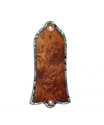 Bruce Wei, Burl Wood Truss Rod Cover, Abalone Inlay, Fit Gibson ( 254 )