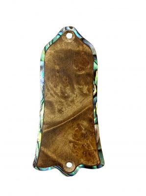 Bruce Wei, Burl Wood Truss Rod Cover, Abalone Inlay, Fit Gibson ( 260 )