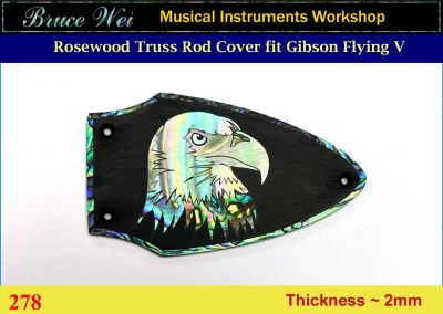 Free Shipping Fit Gibson Flying V Solid Rosewood Truss Rod Cover, Eagle MOP Inlay, Bruce Wei ( 278 ) 