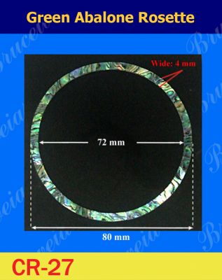 Bruce Wei, 10pcs Green Abalone Rosette / inside= 72mm, W=4 mm (CR27)